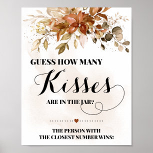 Eucalyptus Fall How Many Kisses Bridal Shower sign