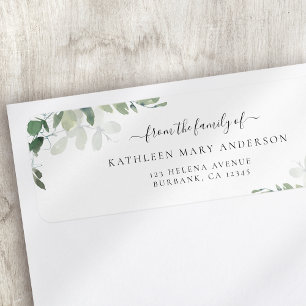 Eucalyptus Family Funeral Return Address