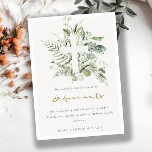 Eucalyptus Fauna Cross Godparents Proposal Invite