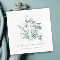 Eucalyptus Fern Foliage Cross First Holy Communion
