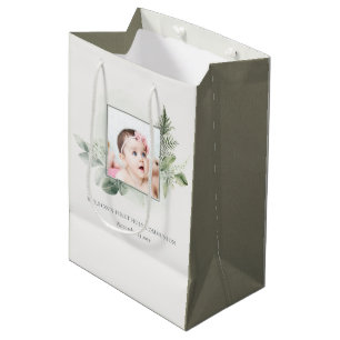 Eucalyptus Fern Foliage Photo First Holy Communion Medium Gift Bag