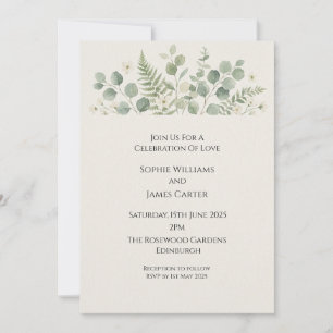 Eucalyptus & Fern Greenery Wedding Invitation