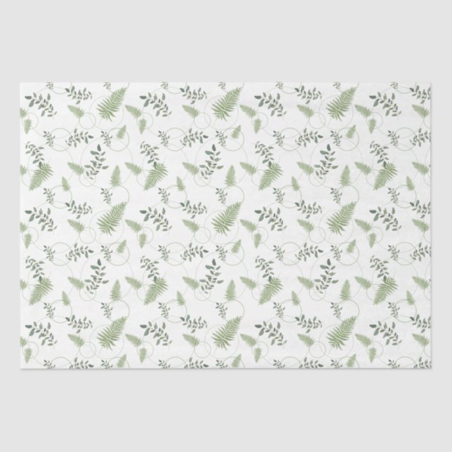 Eucalyptus & Fern Rings Gift Tissue Paper (Front)