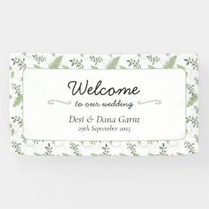 Eucalyptus & Fern Rings Welcome Banner