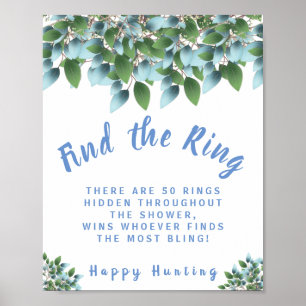 Eucalyptus Find the Ring Bridal Shower Game Sign