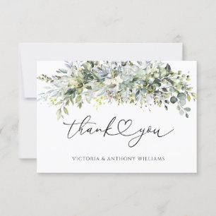 Eucalyptus Floral Bridal Shower Flat Thank You Car Card