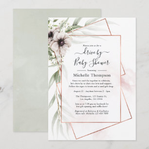 Eucalyptus Floral Geometric Drive By Shower Invitation