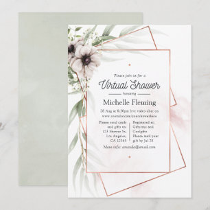 Eucalyptus Floral Geometric Virtual Baby Shower Invitation