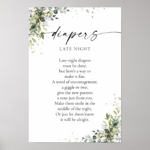 Eucalyptus Floral Greenery Baby Shower Poster
