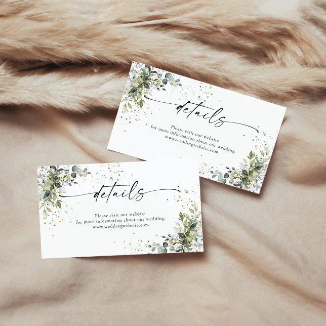 Eucalyptus Floral Greenery Details Enclosure Card (Creator Uploaded)