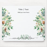 Eucalyptus Floral Greenery Monogram Simple Custom