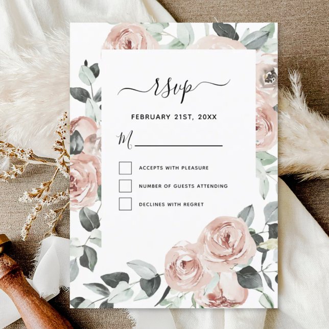 Eucalyptus Floral Greenery Wedding RSVP Invitation (Creator Uploaded)
