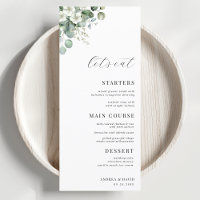 Eucalyptus Floral Leaves Let's Eat Script Wedding
