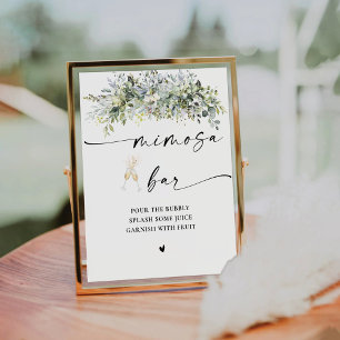 Eucalyptus Floral Mimosa Bar Sign