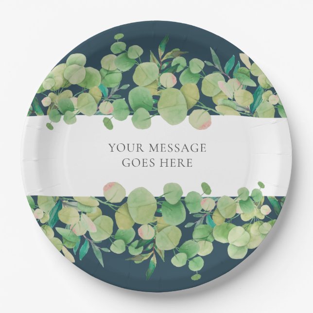 Eucalyptus Floral Paper Plate (Front)