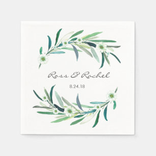 Eucalyptus Floral Personalised Wedding Napkin