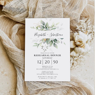 Eucalyptus Floral Rehearsal Dinner Invitation