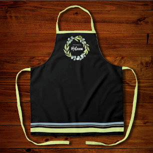 Eucalyptus Floral Script Personalized Apron