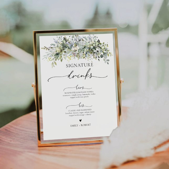 Eucalyptus Floral Signature Drinks Sign (Creator Uploaded)
