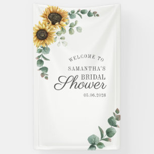 Eucalyptus Floral Sunflower Script Bridal Shower Banner
