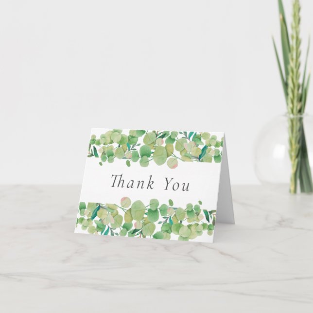 Eucalyptus Floral Thank You Card (Front)