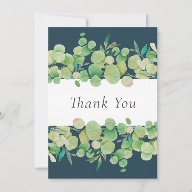 Eucalyptus Floral Thank You Card (Front)