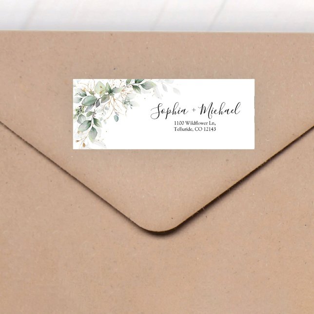 Eucalyptus Floral Wedding Return Address Label (Creator Uploaded)