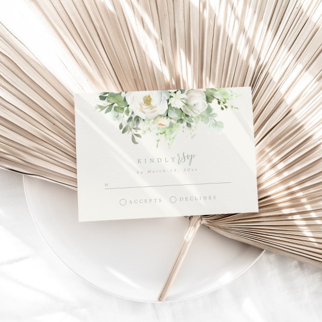 Eucalyptus Floral Wedding RSVP Enclosure Card (Creator Uploaded)