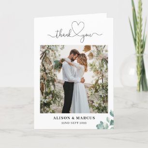 Eucalyptus folded  wedding thank you card 