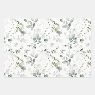 Eucalyptus Foliage Baby/Bridal Shower Wrapping Paper Sheet