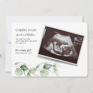 Eucalyptus Foliage Baby Reveal Pregnancy Announcement