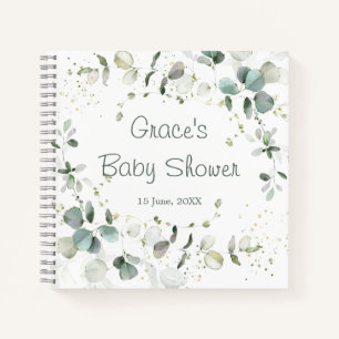 Eucalyptus Foliage Baby Shower Spiral Notebook