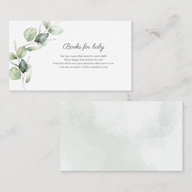 Eucalyptus Foliage Books for Baby Enclosure Card (Front/Back)
