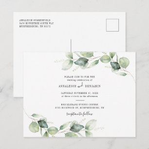 Eucalyptus Foliage Botanical Country Wedding Invitation Postcard