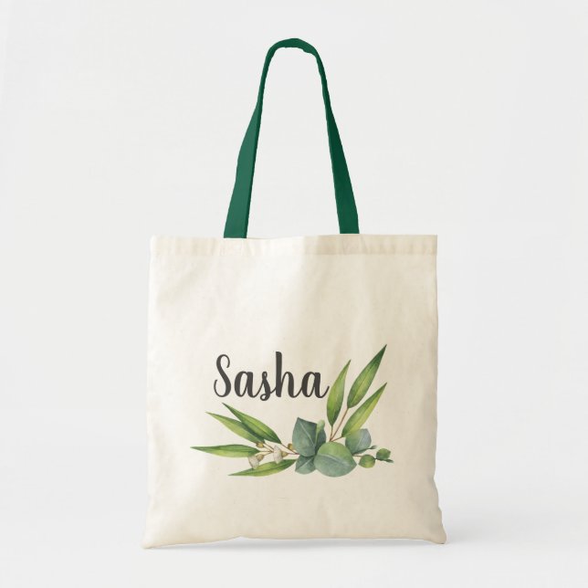 Eucalyptus Foliage Bouquet Personalised Tote Bag (Front)