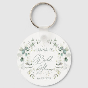 Eucalyptus Foliage Bridal Shower Photo Keychain
