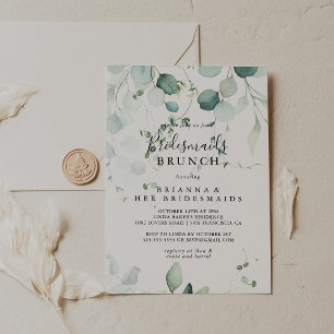 Eucalyptus Foliage Bridesmaids Brunch Shower Invitation
