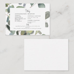 Eucalyptus Foliage Cash Bar & Shuttle  Enclosure Card
