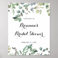 Eucalyptus Foliage Delight Bridal Shower Welcome