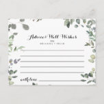 Eucalyptus Foliage Delight Wedding Advice Card<br><div class="desc">This eucalyptus foliage delight wedding advice card is perfect for a modern wedding. The design features botanical watercolor hand-drawn elegant eucalyptus, inspiring natural beauty. These cards are perfect for a wedding, bridal shower, baby shower, graduation party & more. Personalise the cards with the names of the bride and groom, parents-to-be...</div>