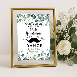 Eucalyptus  foliage GENTLEMEN BATHROOM wedding Poster