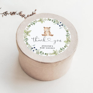 Eucalyptus foliage little bear classic round sticker