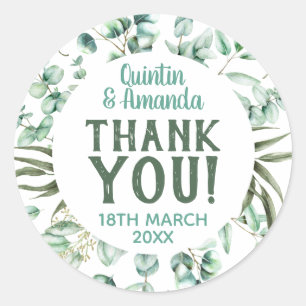 Eucalyptus Foliage Party Favour Classic Round Sticker