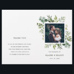 Eucalyptus Foliage Photo Wedding Ceremony Program<br><div class="desc">This wedding ceremony program features painted watercolor eucalyptus foliage,  green leaves,  modern calligraphy with a photo.  NOTE: You will need to fold them in half when they arrive.</div>