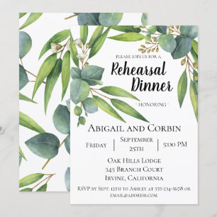 Eucalyptus Foliage Rehearsal Dinner Invitation