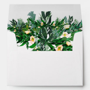 Eucalyptus Foliage Rustic Green White Wedding Envelope