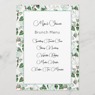 Eucalyptus Foliage Watercolor Menu Card