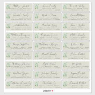 Eucalyptus Foliage Wedding Guest Address Labels