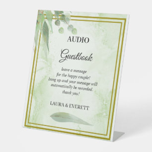 Eucalyptus Foliage Wedding Telephone Guestbook Pedestal Sign