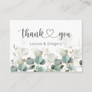 Eucalyptus Foliage Wedding Thank You Enclosure Card
